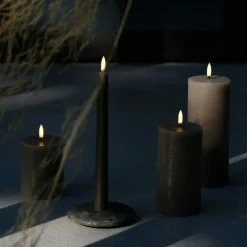 LED Pillar Candle 7,8 x 10,1 cm, Grey