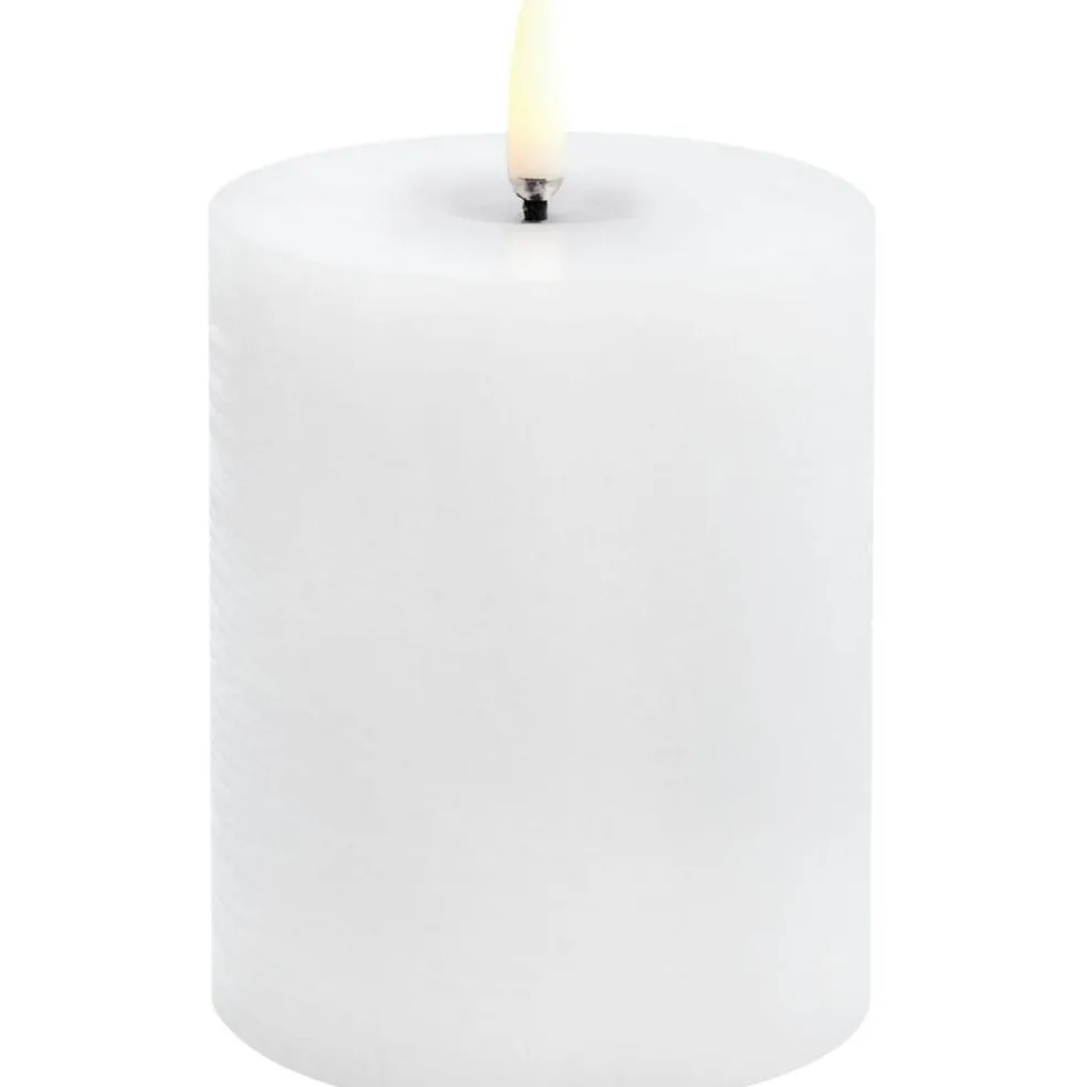 LED Pillar Candle Melted 7,8x10,1 cm, Forest Black