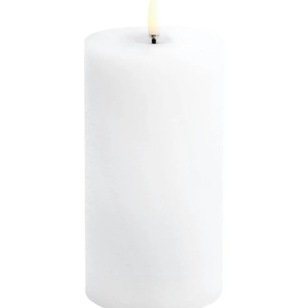 LED Pillar Candle Melted 7,8x10,1 cm, Forest Black