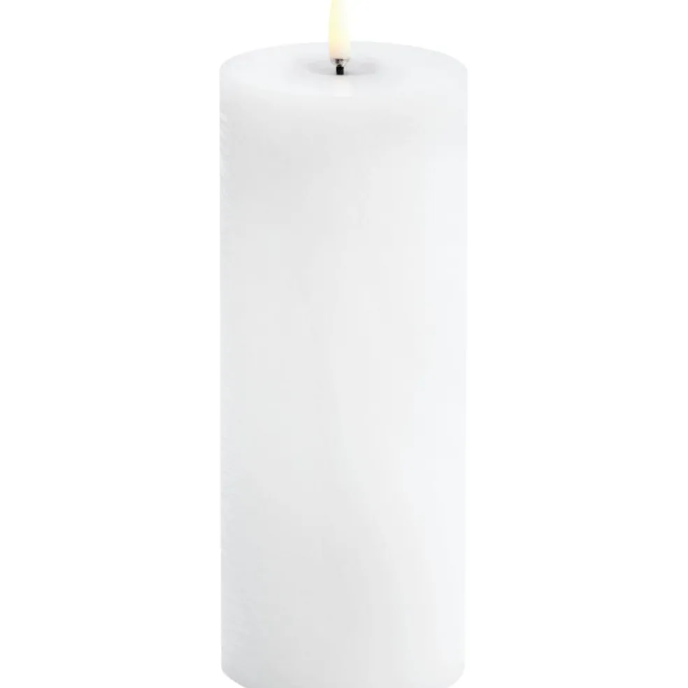 LED Pillar Candle Melted 7,8x10,1 cm, Forest Black