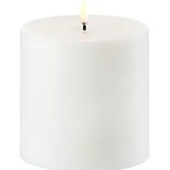 LED Pillar Candle Nordic White, 10x10 cm