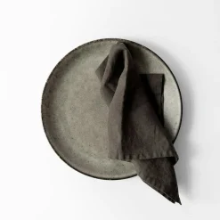 Linen Napkin 45x45 cm, Grey / White