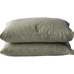 Linen Pillowcase 50x60 cm 2-pack, Olive