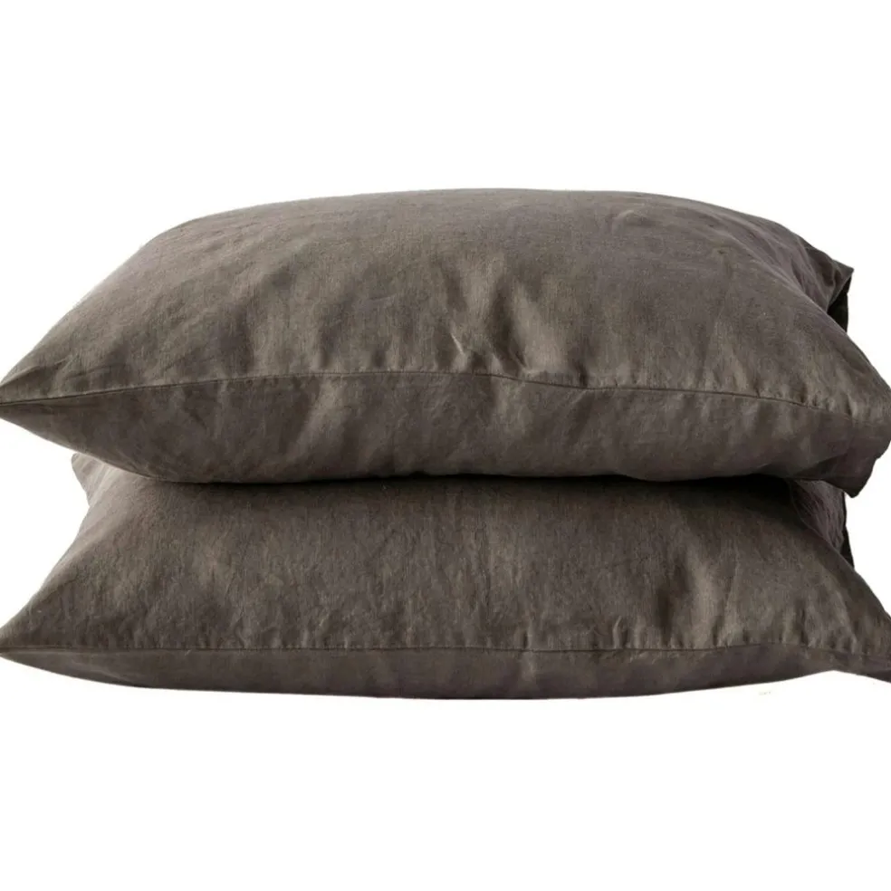 Linen Pillowcase 50x60 cm 2-pack, Olive