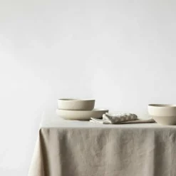 Linen Table Cloth 145x145 cm, Warm Grey