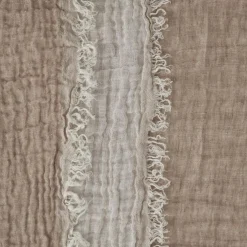 Linen Throw 130x170 cm, Off-white / Desert Beige