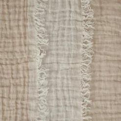 Linen Throw 130x170 cm, Off-white / Desert Beige