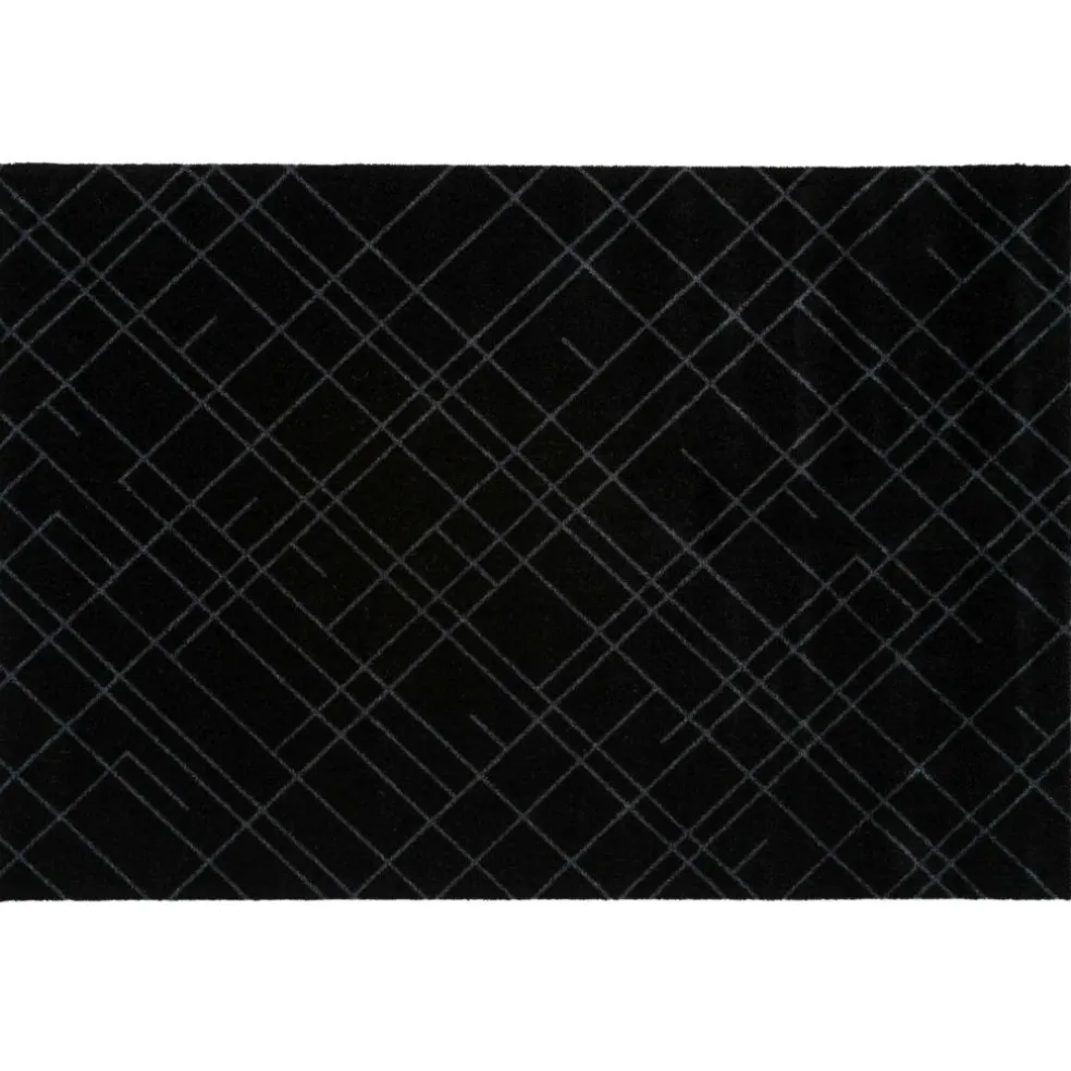 Lines Door Mat Black / Grey, 130x90 cm
