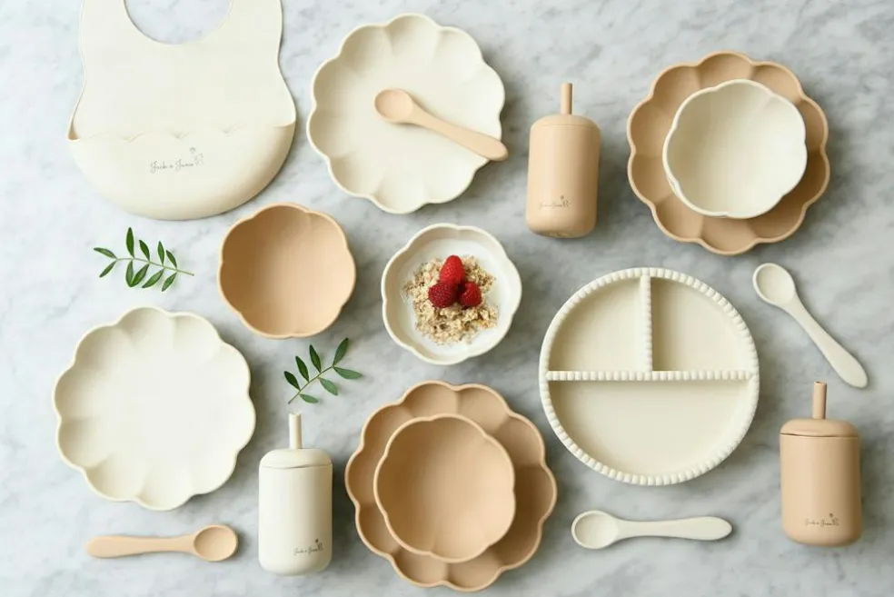 Little Bubble Childrens Tableware 2 Pieces, Glacier Grey