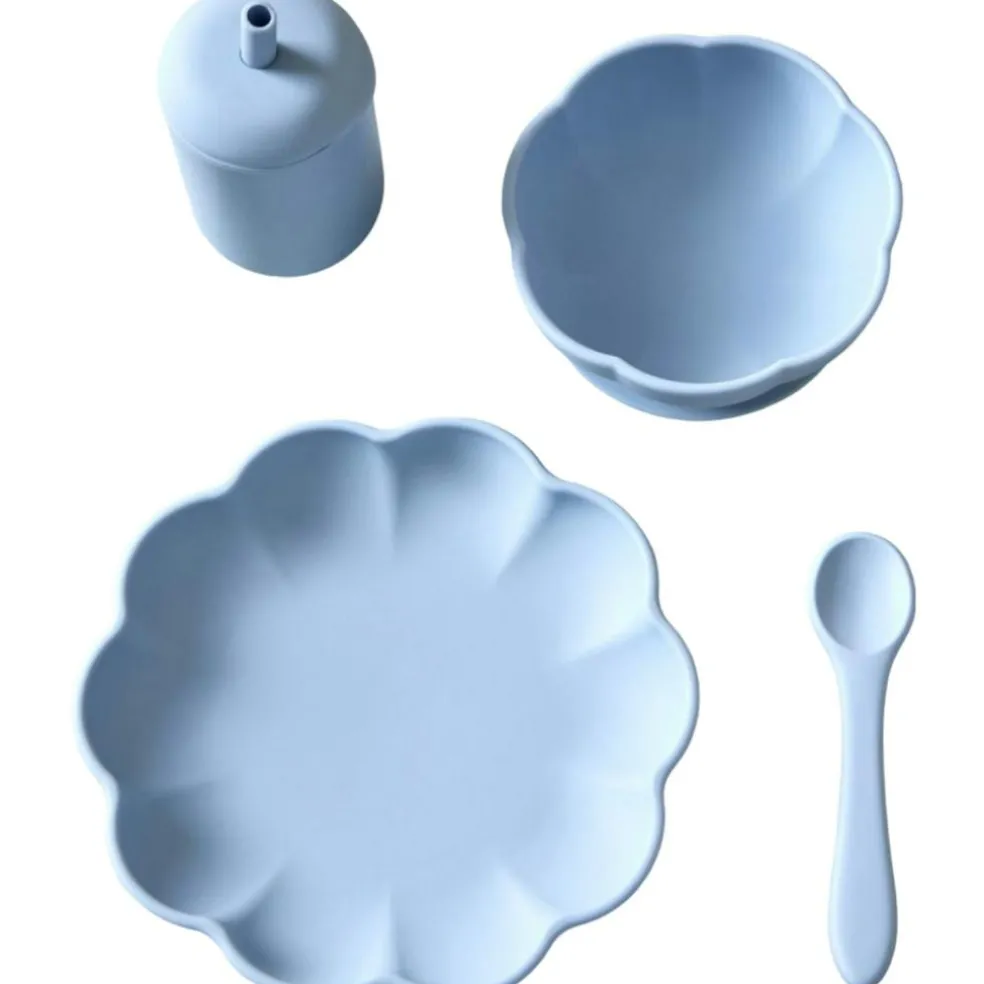 Little Poppy Childrens Tableware 4 Pieces, Light Pink