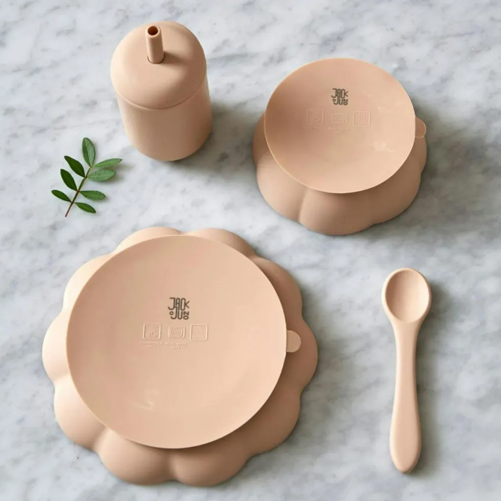 Little Poppy Childrens Tableware 4 Pieces, Light Pink