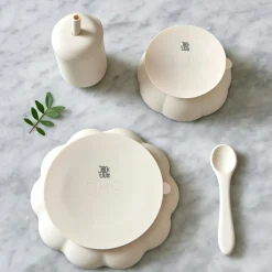 Little Poppy Childrens Tableware 4 Pieces, Light Pink