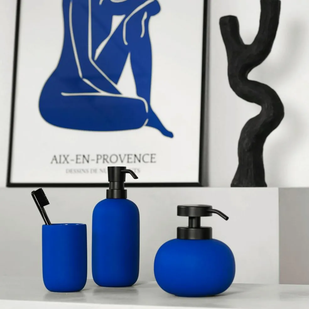 Lotus Soap Dispenser Low, Cobalt-blue