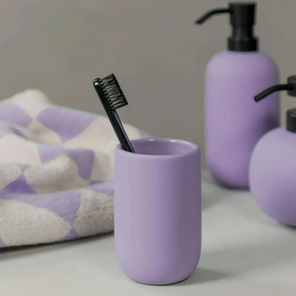 Lotus Toothbrush Holder, Light Lilac
