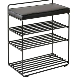 Lower East Shoe Rack, White / Cognac