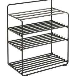 Lower East Shoe Rack, White / Cognac