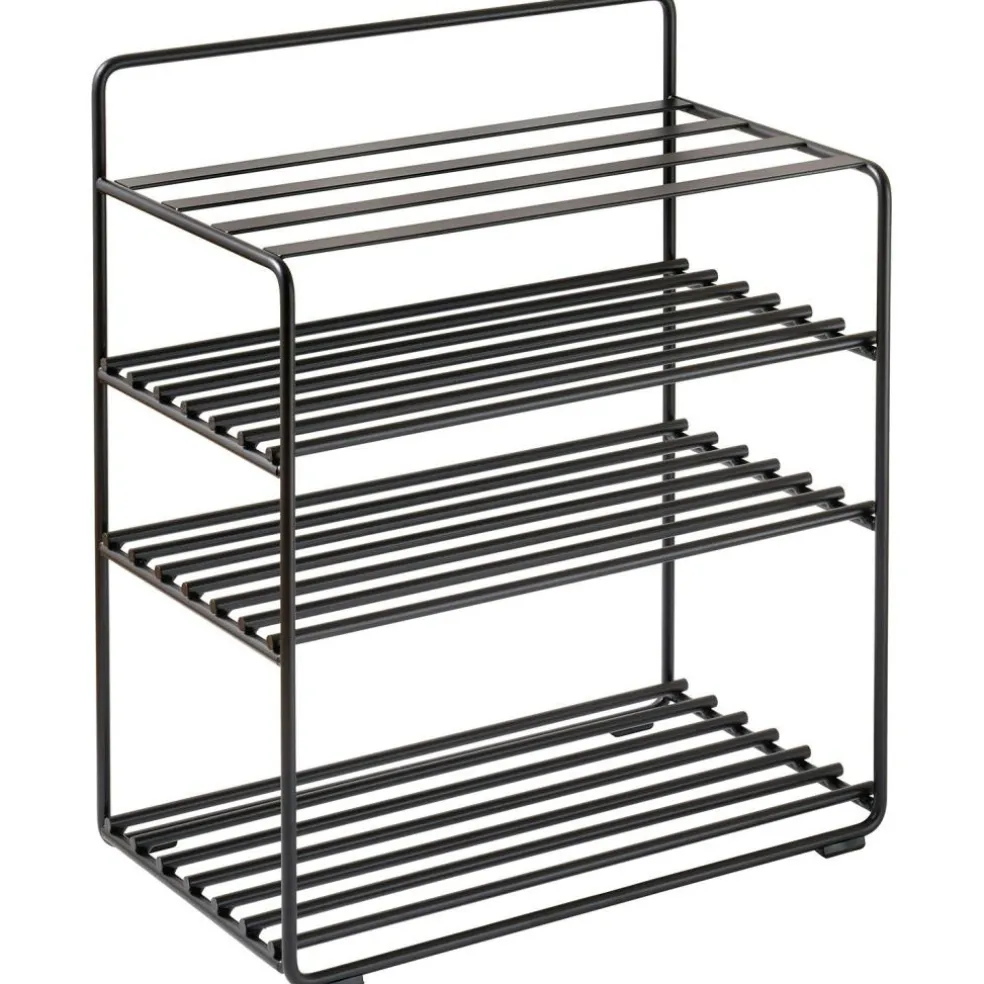 Lower East Shoe Rack, White / Cognac