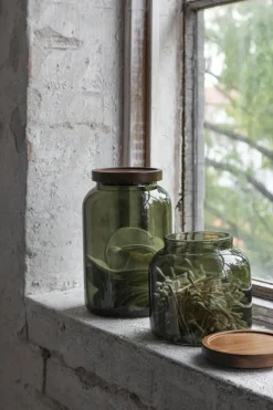 Luna Glass Jar With Lid 20 cm, Dark Forest