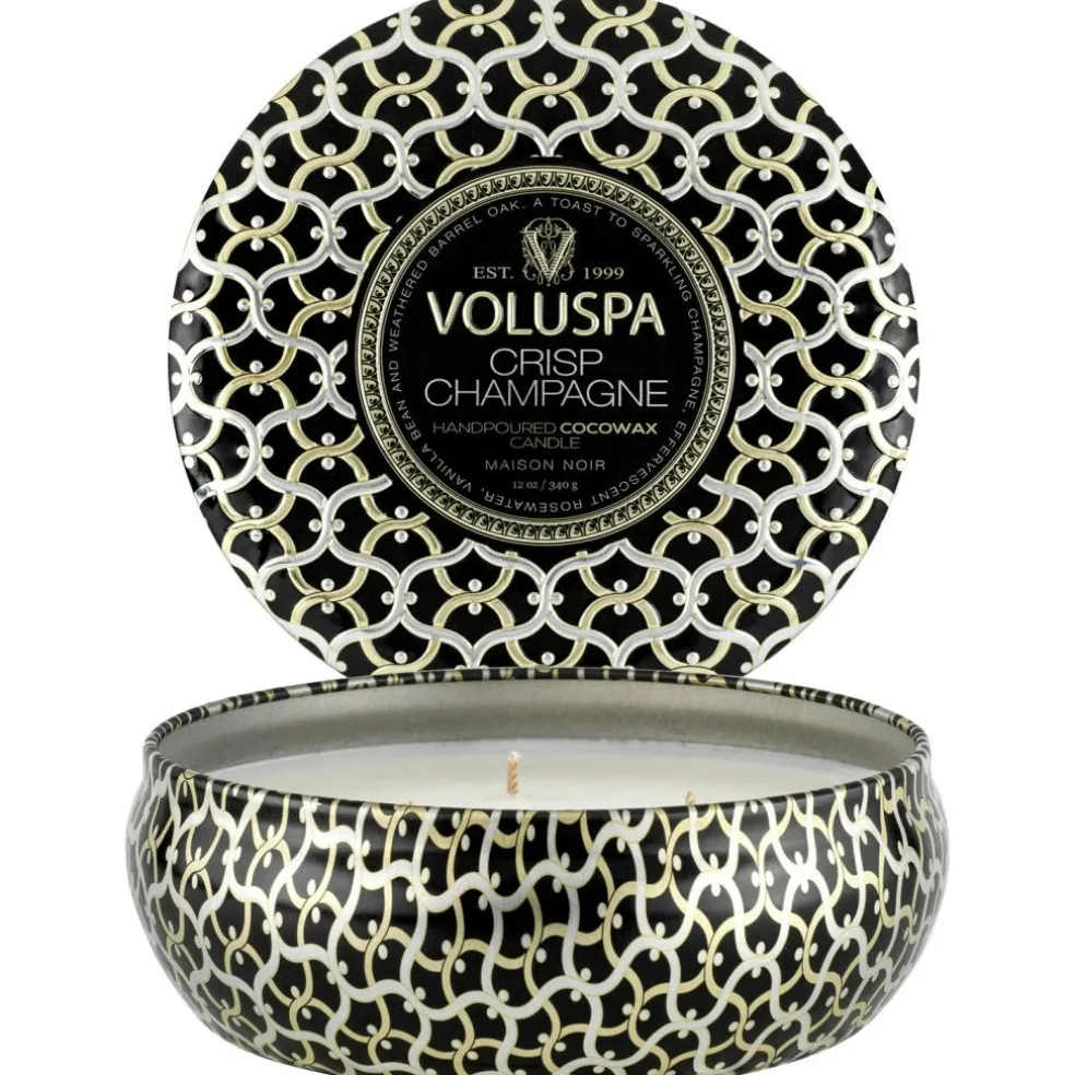 Maison 3-Wick Tin Scented Candle, Crisp Champagne