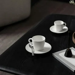 Manufacture Rock Coffee Cup With Saucer, Black