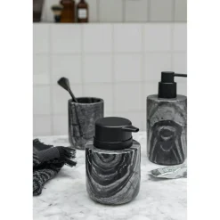 Marble Soap Dispenser Låg, Black Grey