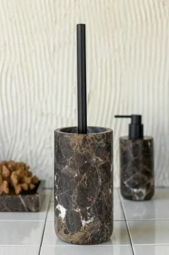 Marble Toilet Brush, Black/Grey