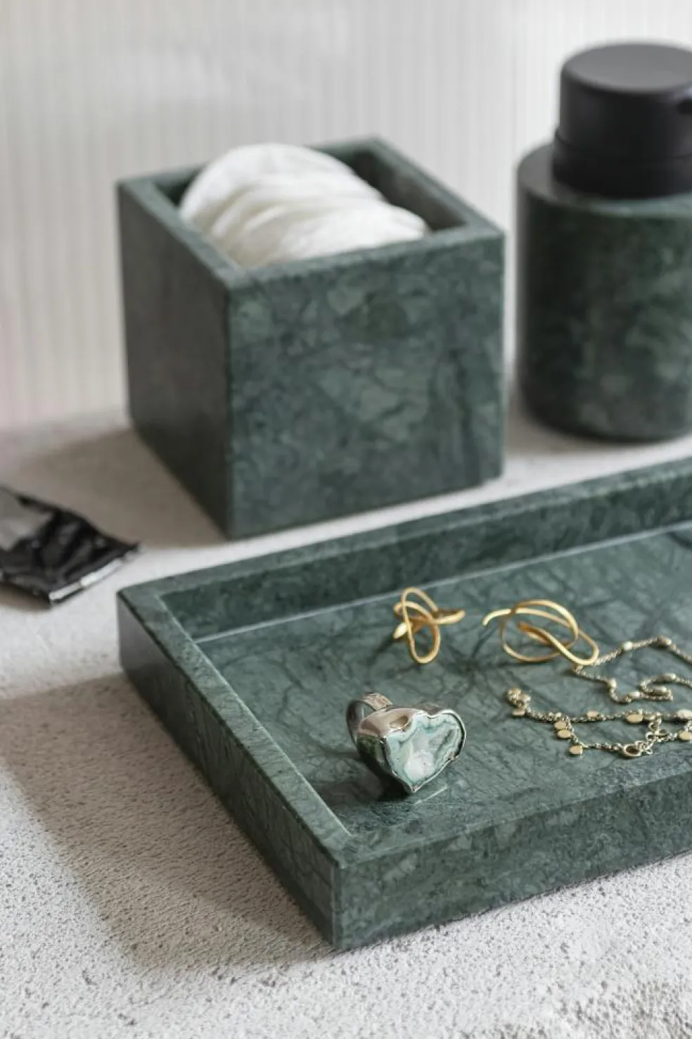 MARBLE Tray 16x31 cm, Dark Forest