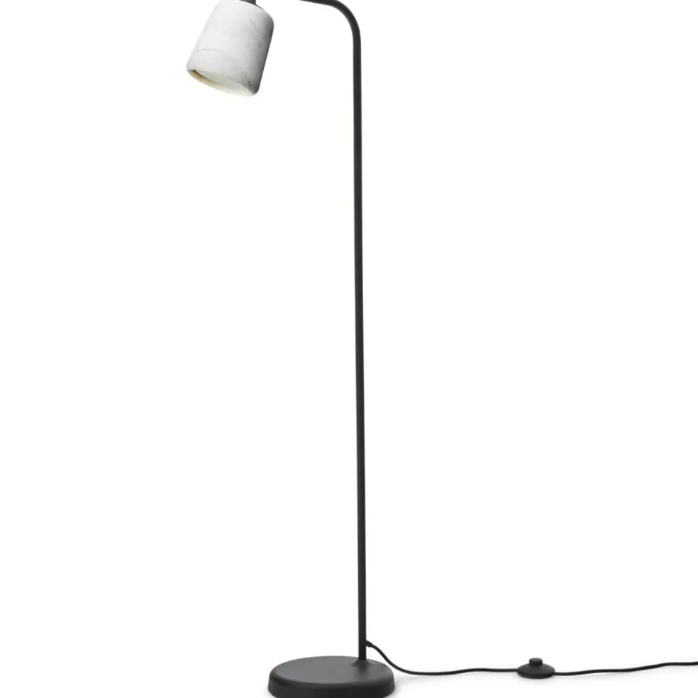 Material Floor Lamp, White Opal Glass