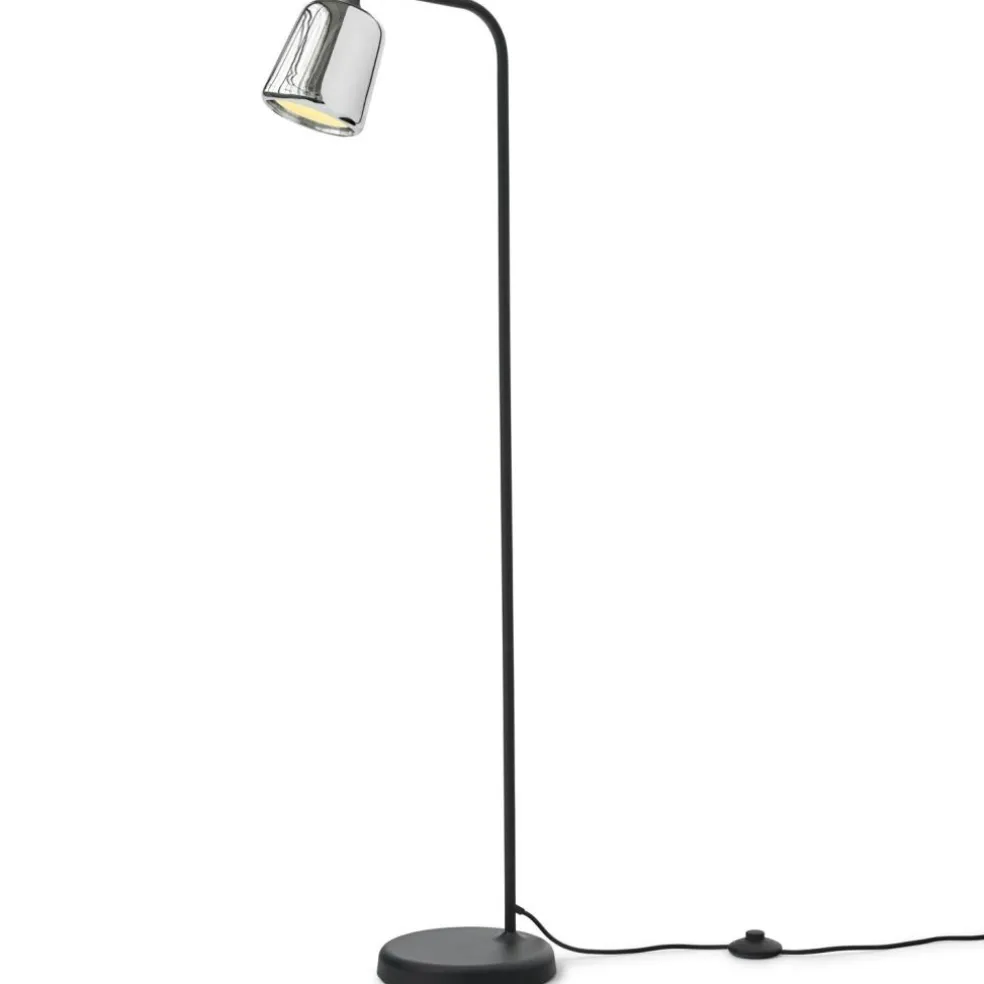 Material Floor Lamp, White Opal Glass