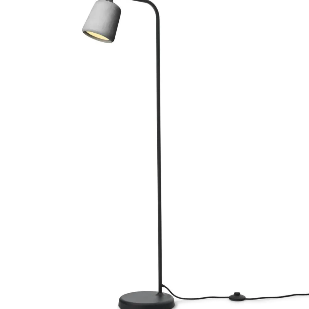 Material Floor Lamp, White Opal Glass