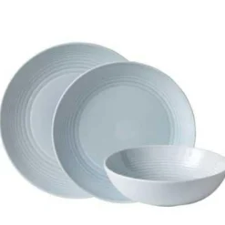 Maze Blue Dinner Set, 12-Pcs