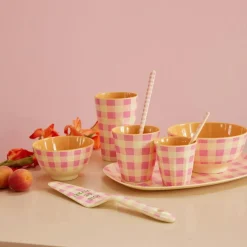 Melamine Bowl 30 cl, Check Pink