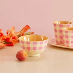 Melamine Bowl 30 cl, Check Pink