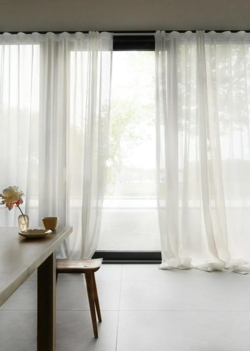 Mimmi Curtain Recycled Fabric Single Width, Natural White, 140x250 cm