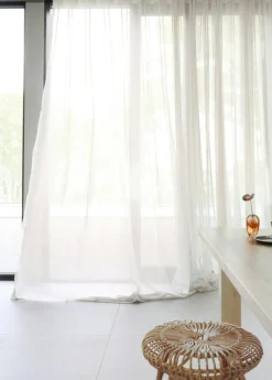 Mimmi Curtain Recycled Fabric Double Width, Natural White, 290x250 cm