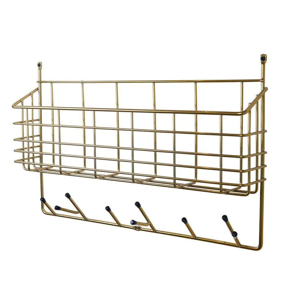 Mitten Shelf Storage/Hooks, White