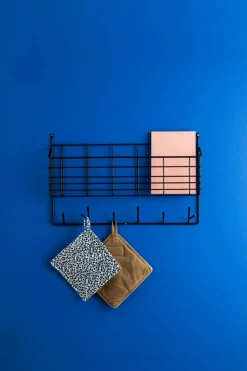 Mitten Shelf Storage/Hooks, White