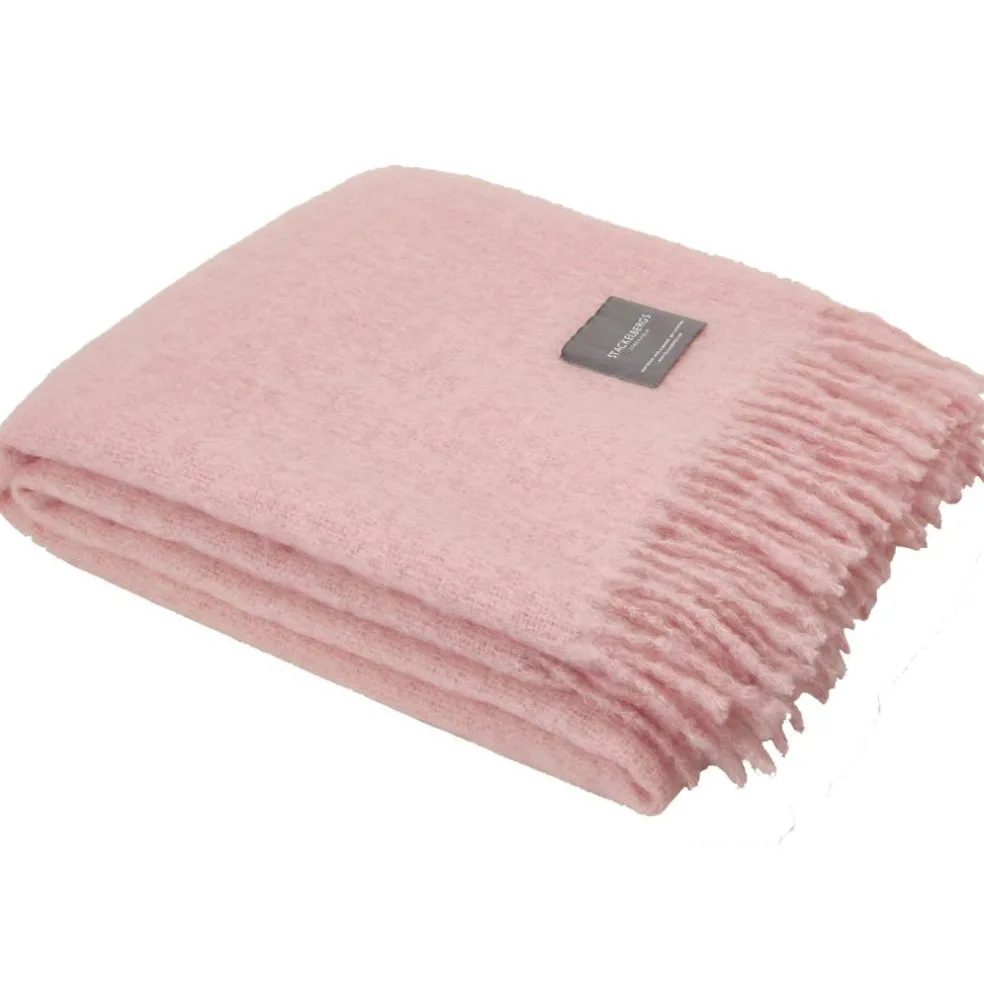 Mohair Blanket Rolled Fringe 130x170 cm, Olive Green