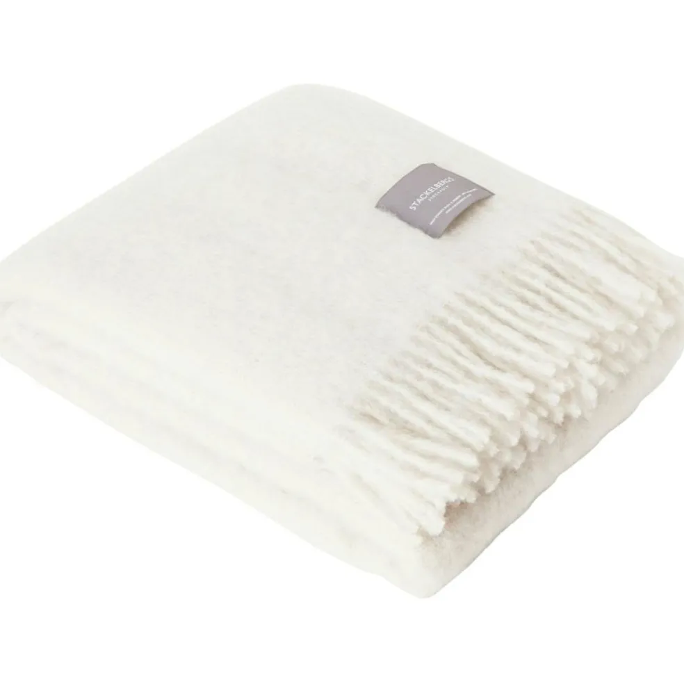 Mohair Blanket Rolled Fringe 130x170 cm, Olive Green