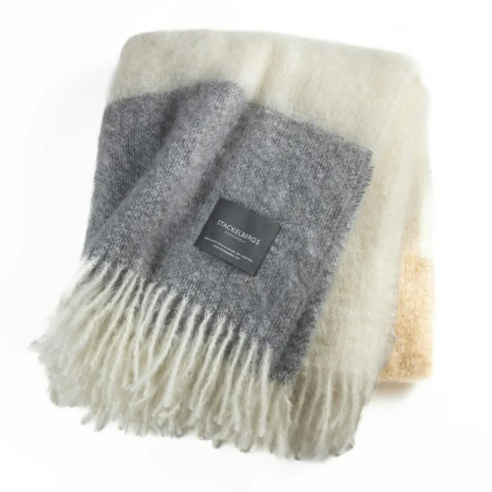 Mohair Blanket Rolled Fringe 130x170 cm, Olive Green
