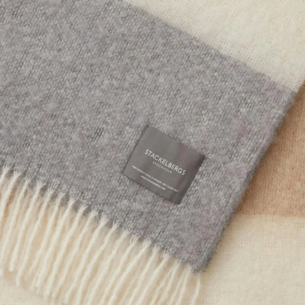 Mohair Blanket Rolled Fringe 130x170 cm, Olive Green