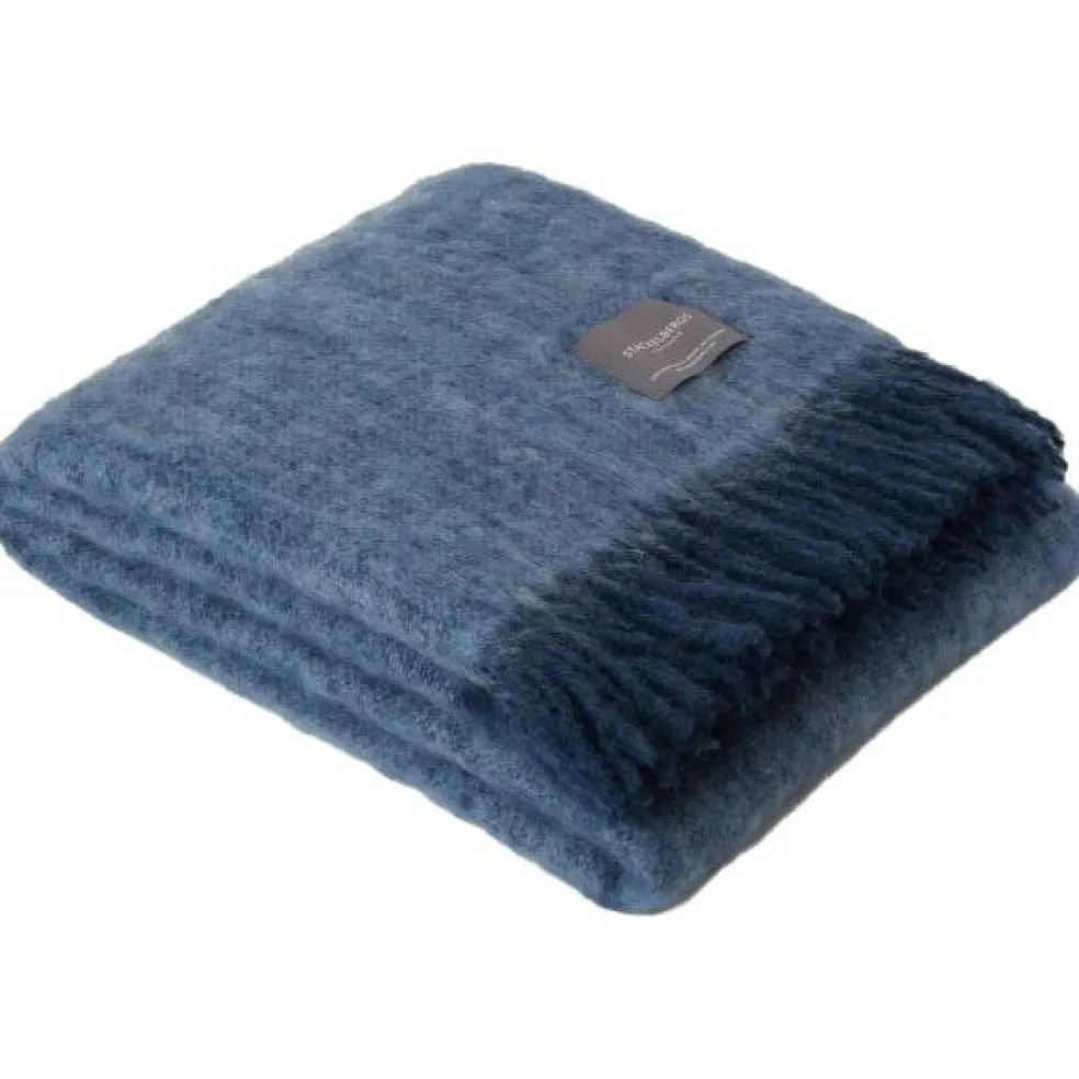 Mohair Blanket Rolled Fringe 130x170 cm, Olive Green