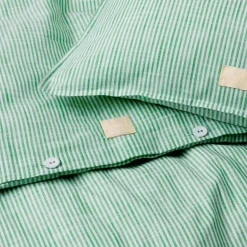 Monochrome Lines Duvet Cover Set 140x200 + 50x70 cm, Green