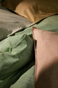 Monochrome Lines Duvet Cover Set 140x200 + 50x70 cm, Green