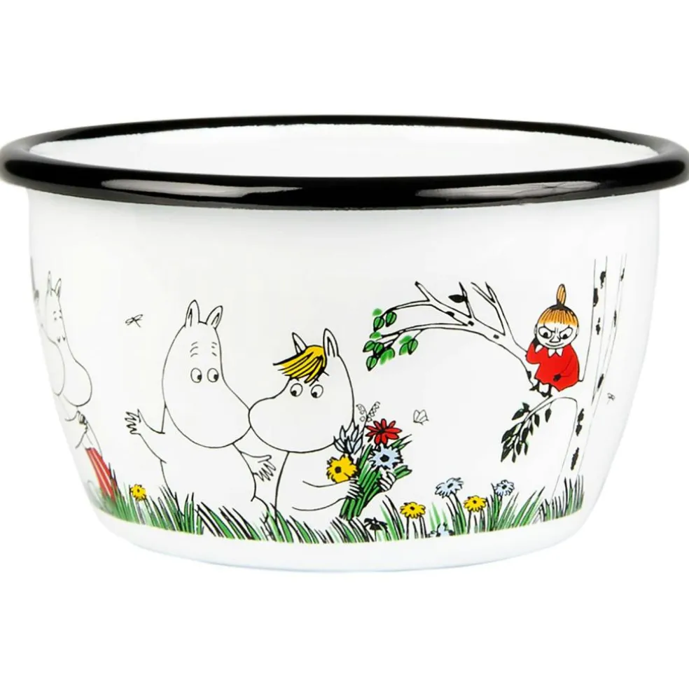 Moomin Enamel Bowl 30 cl, Happy Family
