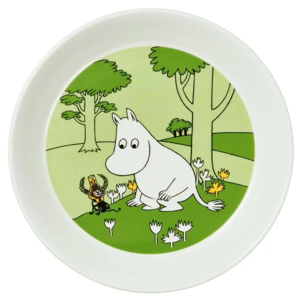 Moomin plate 19 cm Moomintroll grassgreen