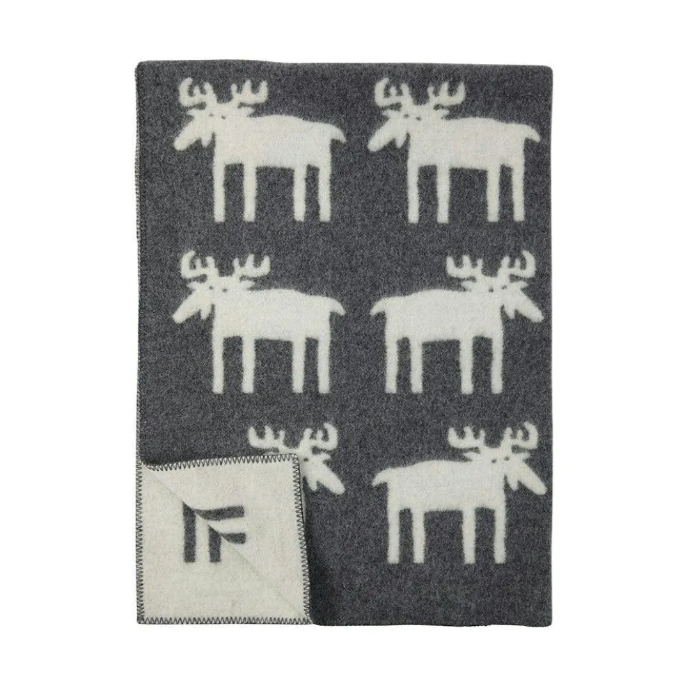 Moose Blanket, Grey/White