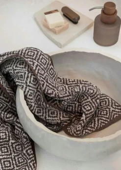 Morocco Guest Towel 35x55 cm 2-pack, Black / White