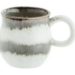 Mug With Ear Ø8 cm, Grey / White