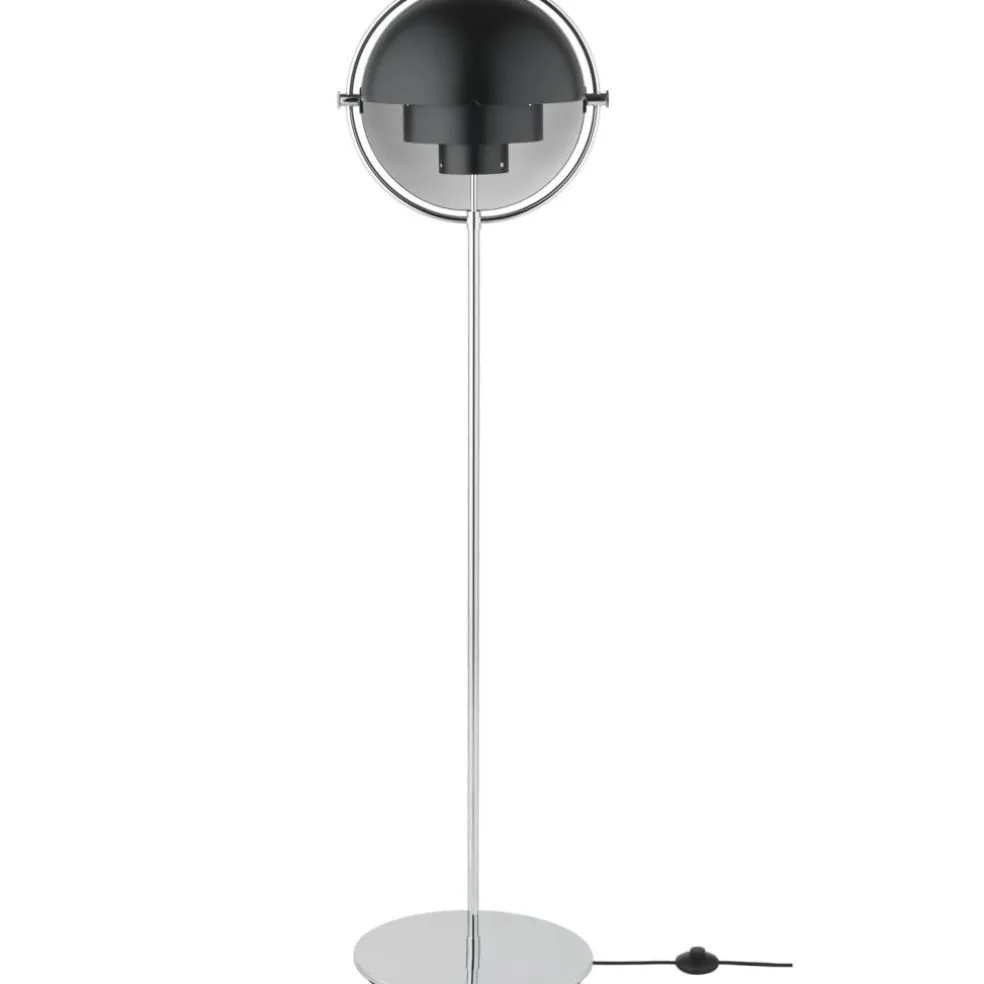 Multi-Lite Floor Lamp, Brass/Black